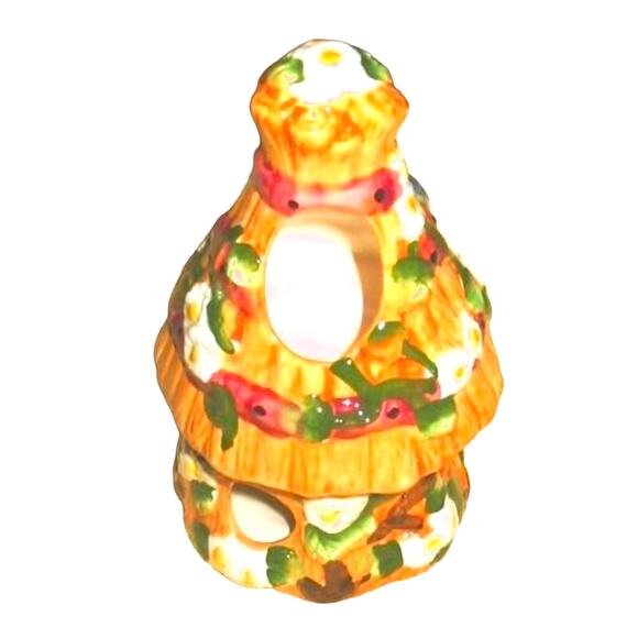 Ceramic Potpourri Incense Cone Burner Tea Light Bluebird in Tree - Picture 2 of 4